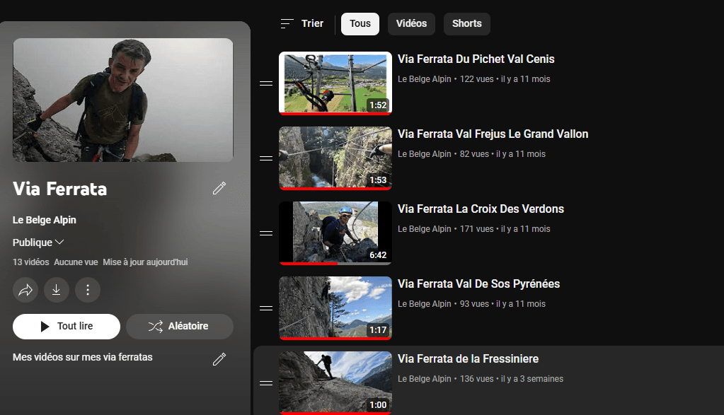 via ferrata en vidéo